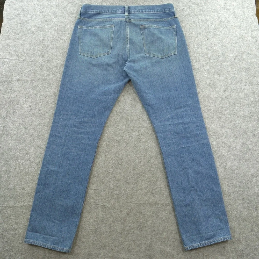 J Crew Jeans 770 Mens 33 Blue Slim Straight Mid Rise Denim Zip Fly